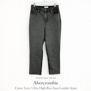 Abercrombie Curve Love Ultra High Rise Faux Leather Ankle Jean 32